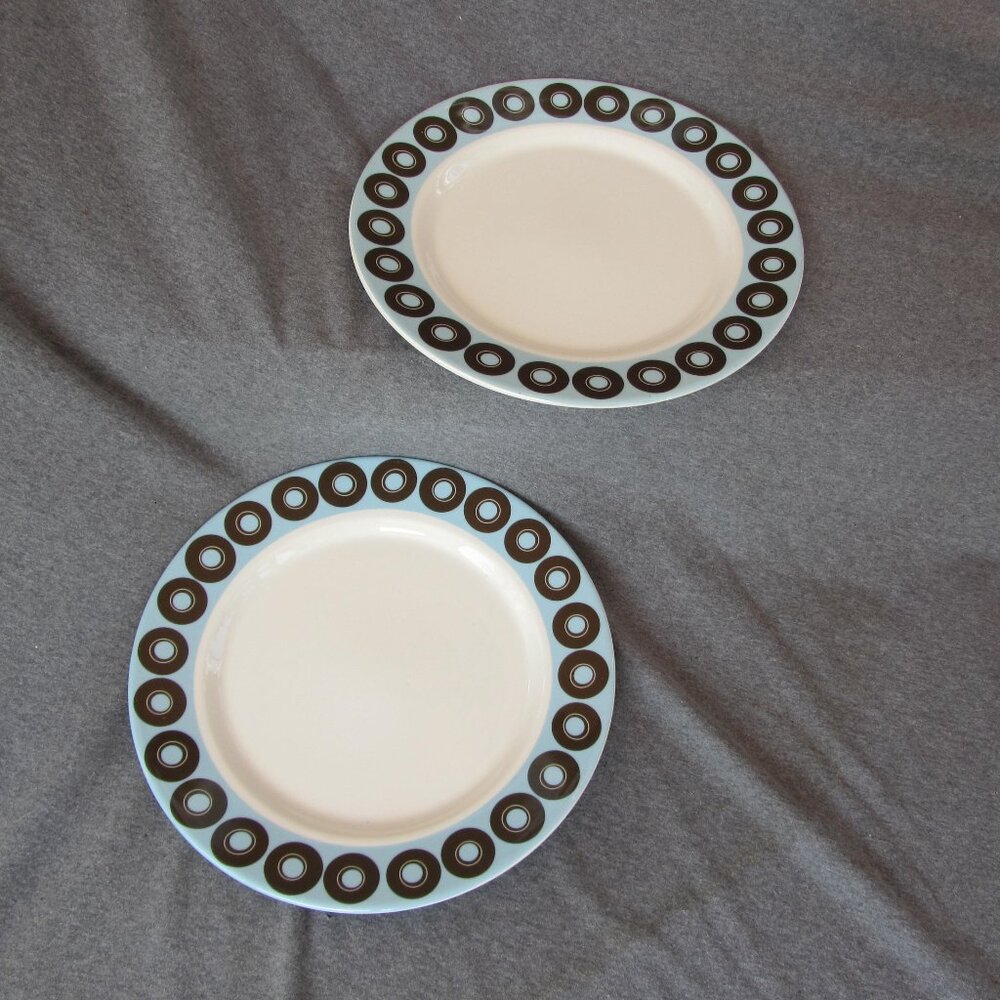 Jonathan Adler Happy Home circles & stripes dinner plates set of 2 (W3265)